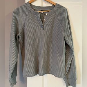 Sage Waffle Textured Long Sleeve